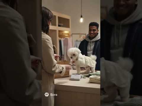 clothing store#Dog #Cute #Clothes #Staff #maltese #ai #sora #sora2 #アパレル #いぬ #かわいい #服 #店員 #チワマル