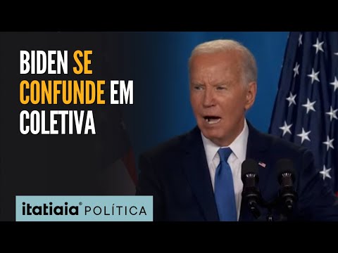 BIDEN COMETE GAFES EM COLETIVA E CHAMA ZELENSKY DE PUTIN E SUA VICE DE TRUMP