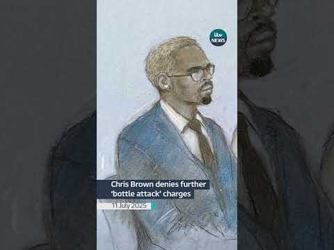 Chris Brown denies further ‘bottle attack’ charges #itvnews #news #chrisbrown