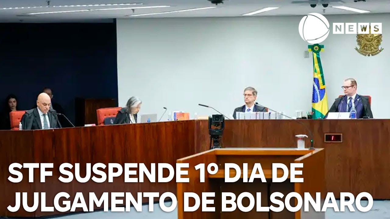 STF suspende 1º dia de julgamento de Bolsonaro e outros sete réus