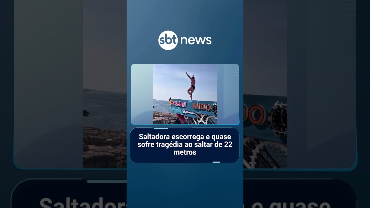 Saltadora escorrega e quase sofre tragédia ao saltar de 22 metros | SBTManhã