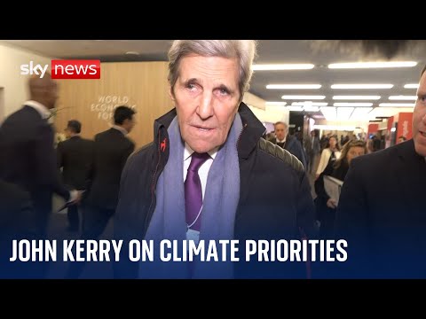 Transition from fossil fuels 'has to be real,' John Kerry tells Sky News in Davos