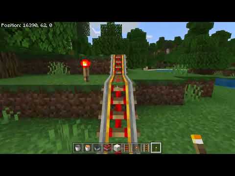 Click to view video Minecraft 20 thousand block mine cart train ride