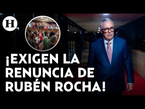 ¡Fuera Rocha! Comunidad universitaria irrumpe Congreso de Sinaloa y pide la renuncia del gobernador