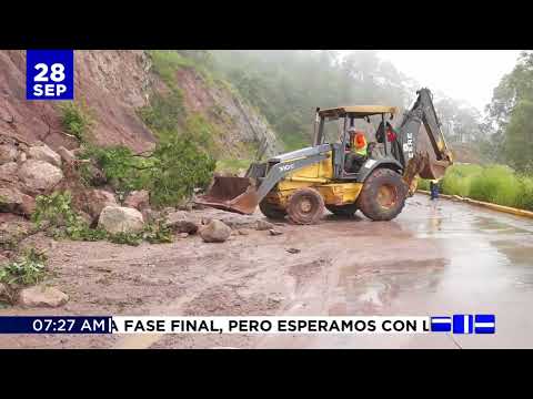 Se registra derrrumbe en la carretera a Danlí a la altura de la Col. Mirador de Oriente