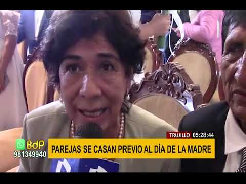Trujillo: 38 parejas se dieron el sí en matrimonio civil comunitario previo al Día de la Madre