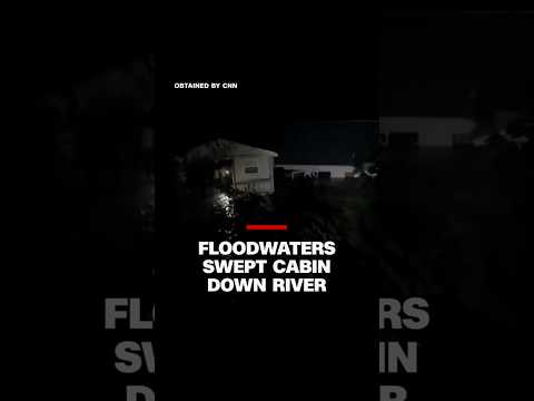 Floodwaters swept cabin down river