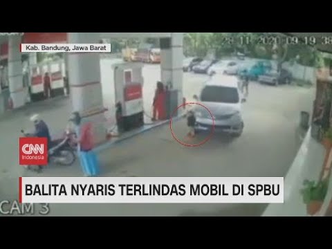 Viral Bocah Nyaris Terlindas Mobil di SPBU