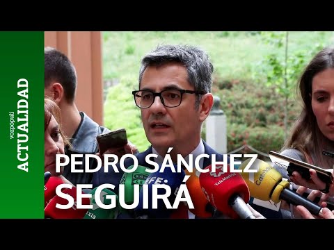 Bolaños: No hay ningún otro escenario que no sea que Sánchez siga siendo presidente el lunes
