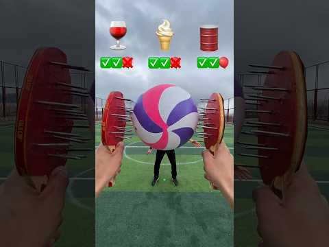 INSANE EXPERIMENT ASMR CATCH THE BALL AND BALLOON 🏓🏀🎈#shorts #challenge #viral