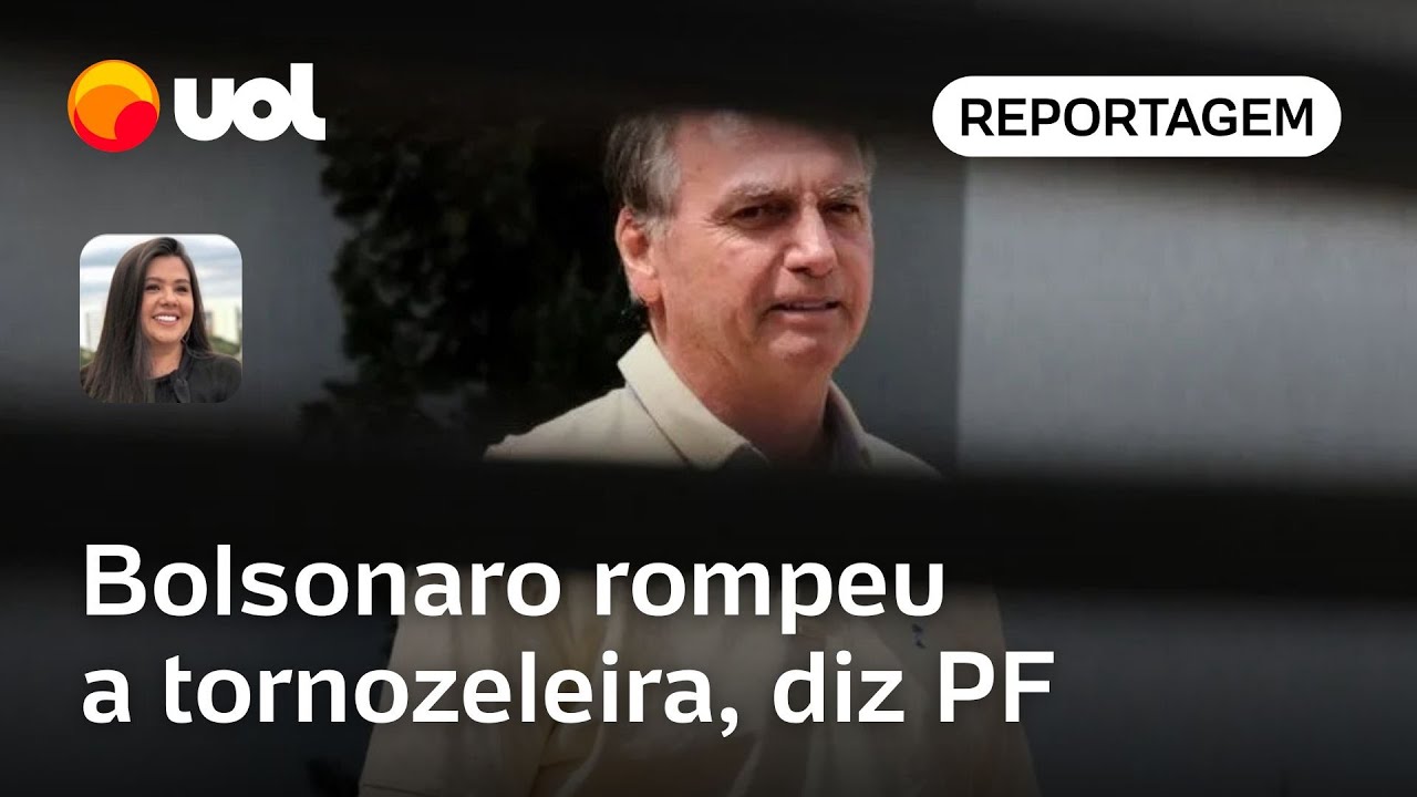 Bolsonaro preso PF descarta problema na bateria da tornozeleira e diz que ex presidente a rompeu