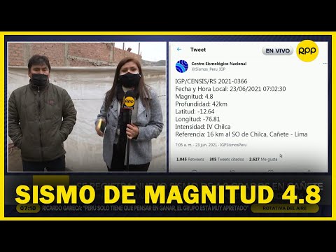Sismo de magnitud de 4.8 se registró en la región Lima
