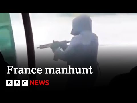 France manhunt: cameras record brutal ambush as “drug boss” freed and guards shot dead | BBC News