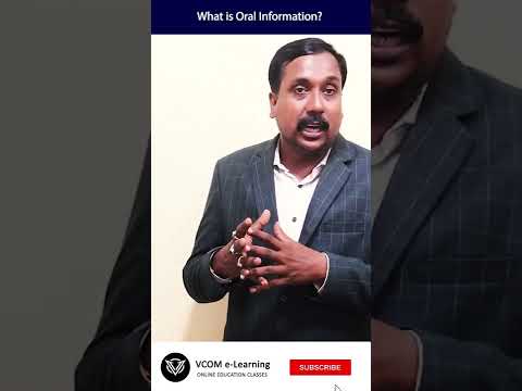 What is Oral Information? – #Shortvideo – #businesscommunication – #BishalSingh -Video@183