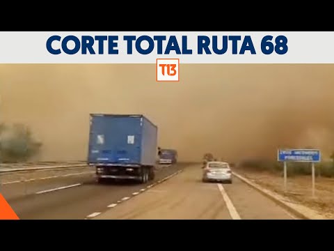 Corte total de la Ruta 68 por incendio forestal en el sector del Lago Peñuelas