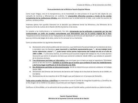 GANAMOS!! YASMIN ESQUIVEL MOSSA SI VA POR LA SCJN! ASQUEROSOS LOS ATAQUES A CLAUDIA DE MARCELO!!