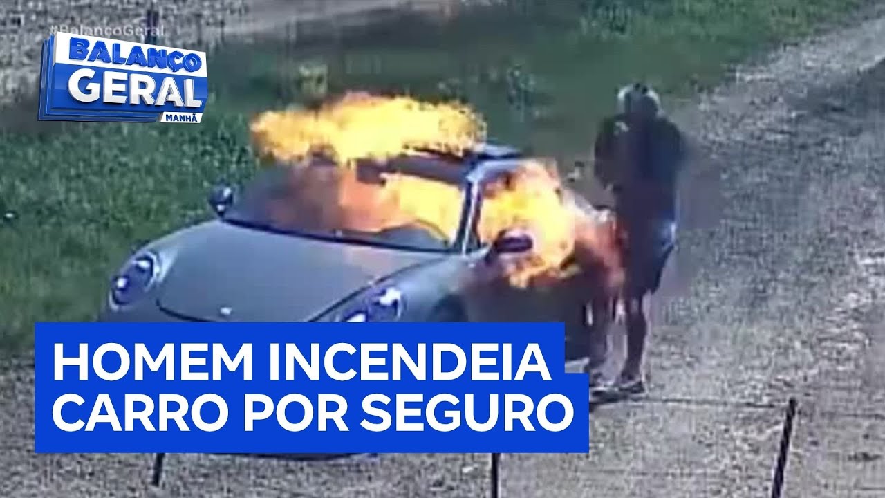 Homem coloca fogo em carro de luxo para tentar receber seguro, mas é descoberto