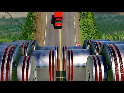 Flatbed Truck McQueen | Transportation with Truck - Pothole vs Car #2| BeamNG.Drive Gameplay