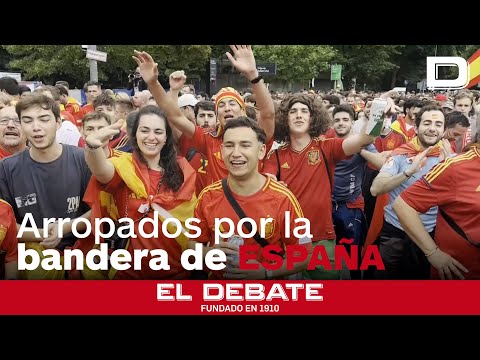La euforia de la afición española tras la remontada ante Georgia