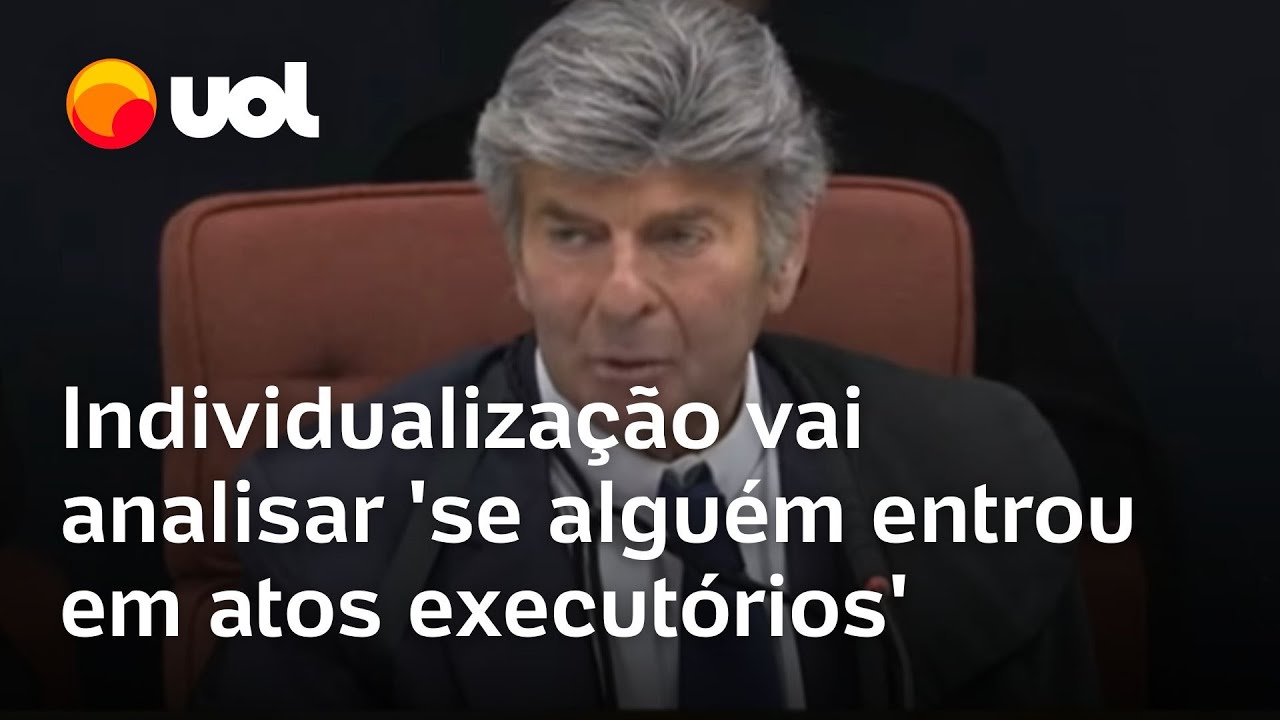 Fux Individualização das condutas vai analisar se alguém entrou em fase dos atos executórios