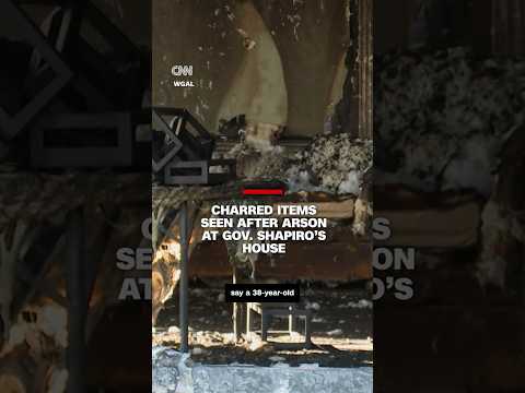Charred items seen after arson at Gov. Shapiro’s house