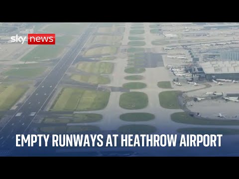 Aerial footage shows Heathrow Airport closure after nearby substation fire