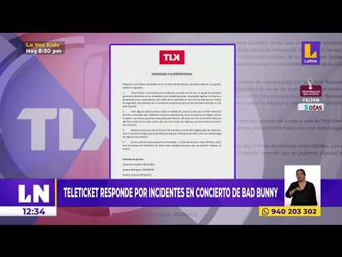 Teleticket responde por incidente en concierto de Bad Bunny en Lima