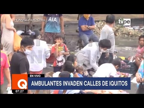 Coronavirus: comerciantes invaden las calles de Belén en Iquitos