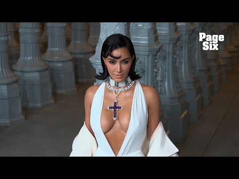 Kim Kardashian wears Princess Diana’s amethyst cross at LACMA Art+Film Gala