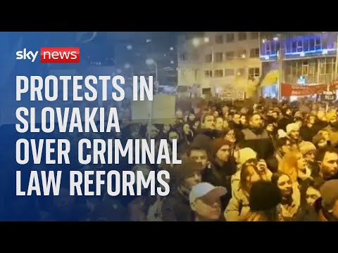 Watch live: Protests continue in Slovakia over criminal law reforms