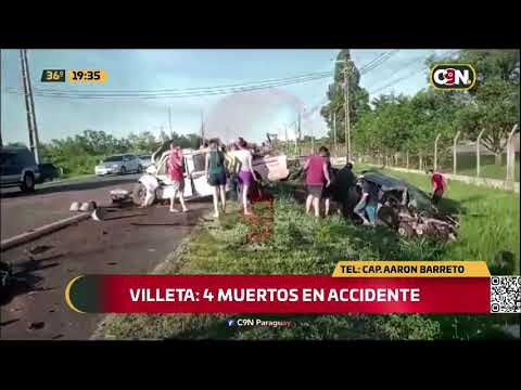 Cuatro muertos en accidente en Villeta