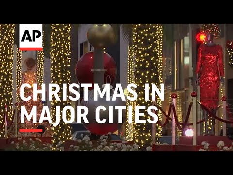 Major cities and shopping districts light up for a quieter Xmas