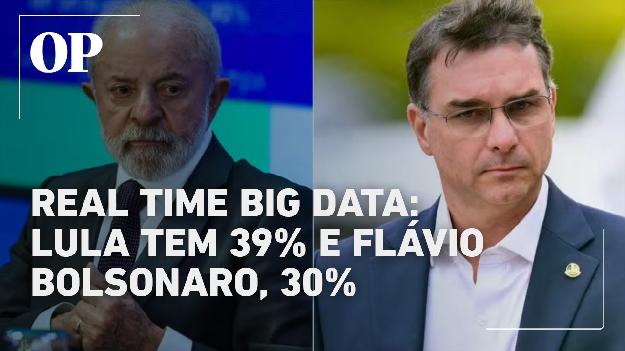 Real Time Big Data Lula lidera disputa ao Planalto com 39%, Flávio tem 30%