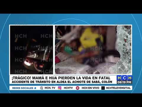 Colisión entre camioneta y pesada rastra deja a madre e hija muertas en Sabá, Colón