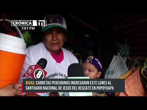 Entregan paquetes alimenticios a peregrinos de Jesús del Rescate en Rivas - Nicaragua