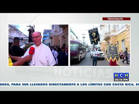 Realizan procesión en honor a San Miguel Arcángel para celebrar el 445 aniversario de Tegucigalpa