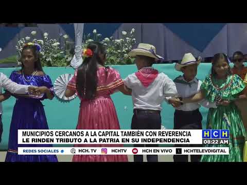 Municipios cercanos a la Capital de Honduras también rinden honor a la patria