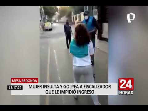 Centro de Lima: mujer ataca a fiscalizador pese a que cometió error