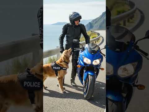 Police K9Brave Golden Retriever Rescues a Biker's life! #dog #goldenretriever #rescue#shorts