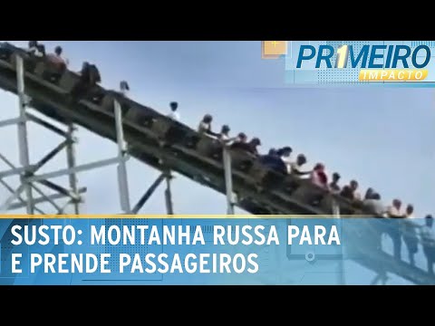 Passageiros ficam presos em montanha russa em São Paulo | Primeiro Impacto (12/02/2024)