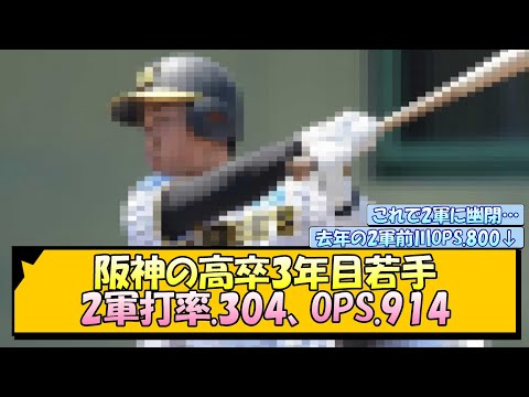 阪神の高卒3年目若手「2軍打率.304、OPS.914」【なんJ/2ch/5ch/ネット 反応 まとめ/阪神タイガース/岡田監督/中川勇斗】