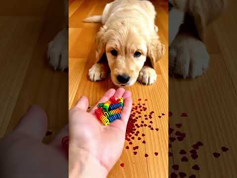 Cute Puppy Playing with Colorful Toys – Relaxing Short 🐶 🌟🌈 reverse video #marblerunandmore #dog