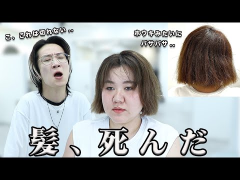 【どうする？！】ショート専門美容師が『切れない..』セルフブリーチを3回して箒になった髪を蘇らせる？！