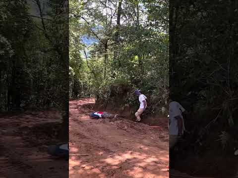Dirt Bike Rescue Goes Wrong As Man Slips And Slides Down Muddy Trail