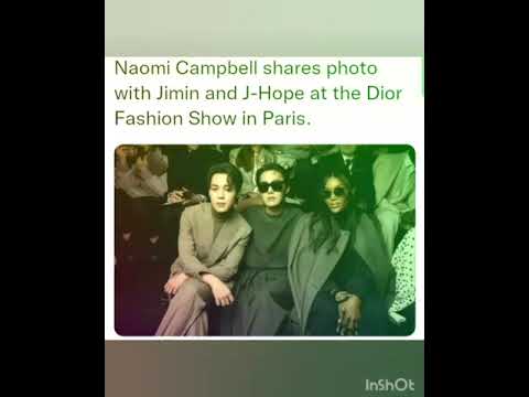 Naomi Campbell shares photo with Jimin and J-Hope at the Dior Fashion Show in Paris.