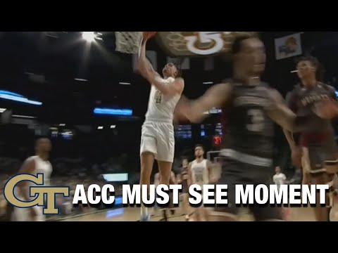 Acc Football Basketball 🏀 Georgia Tech's Jordan Usher's Unreal Rim-Rocker | ACC Must See Moment