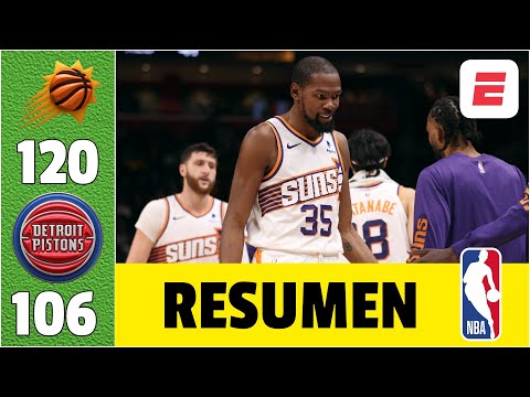 41 PUNTOS DE KEVIN DURANT. Phoenix Suns vs. Detroit Pistons. RESUMEN | NBA