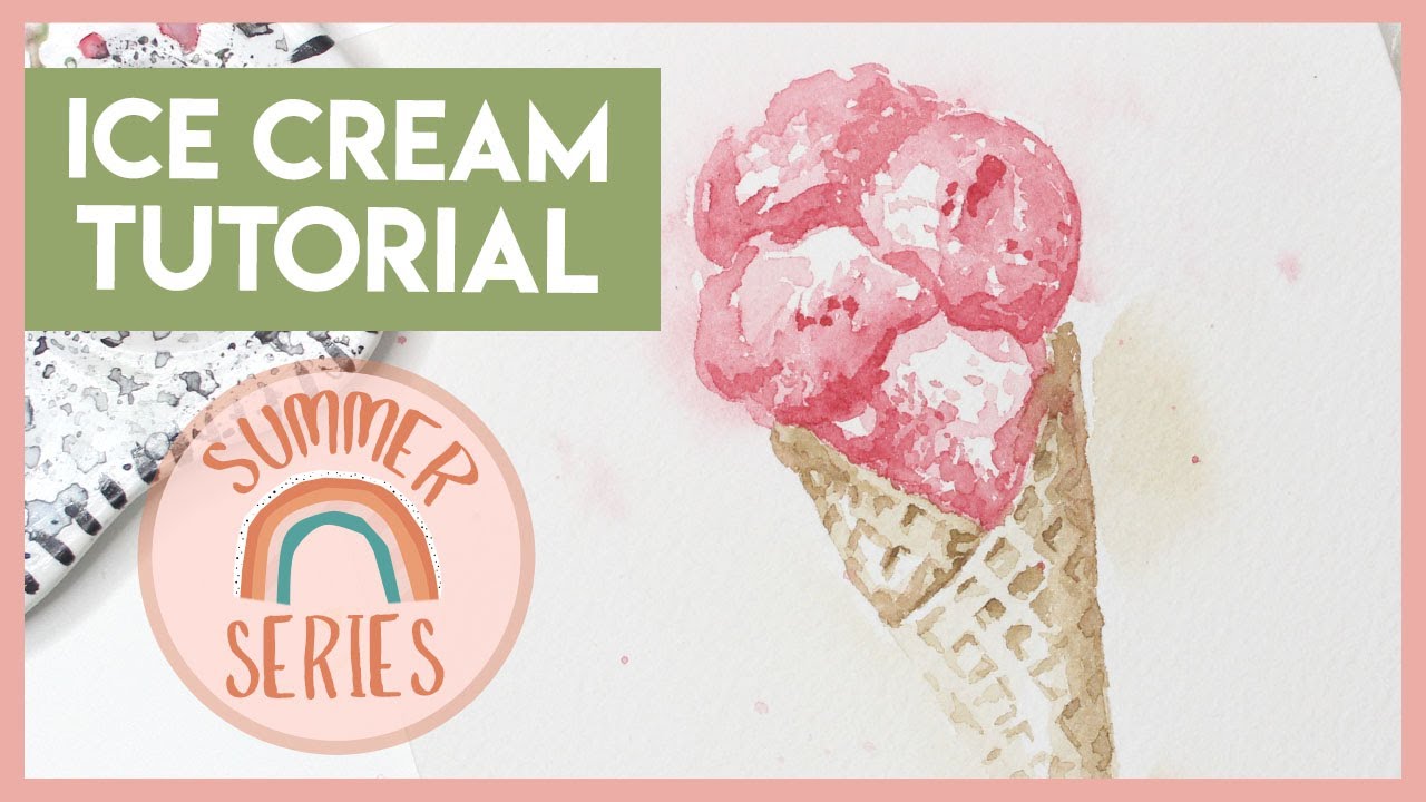 How To Paint a Loose Watercolour Ice Cream Cone