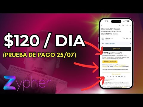 Retiro de $120 Dolares (prueba de pago) Gana dinero en automàtico con Zypher