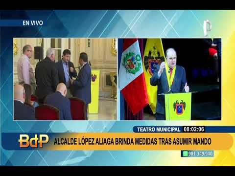 López Aliaga ofrece primera conferencia de prensa como alcalde de Lima (1/2)